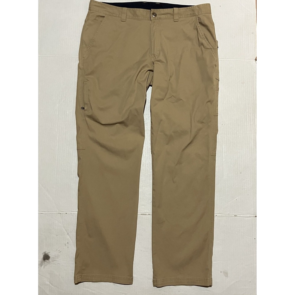 Columbia Cargo Pants Mens Khaki Flat Front Carpenter Work Size 38 X 32